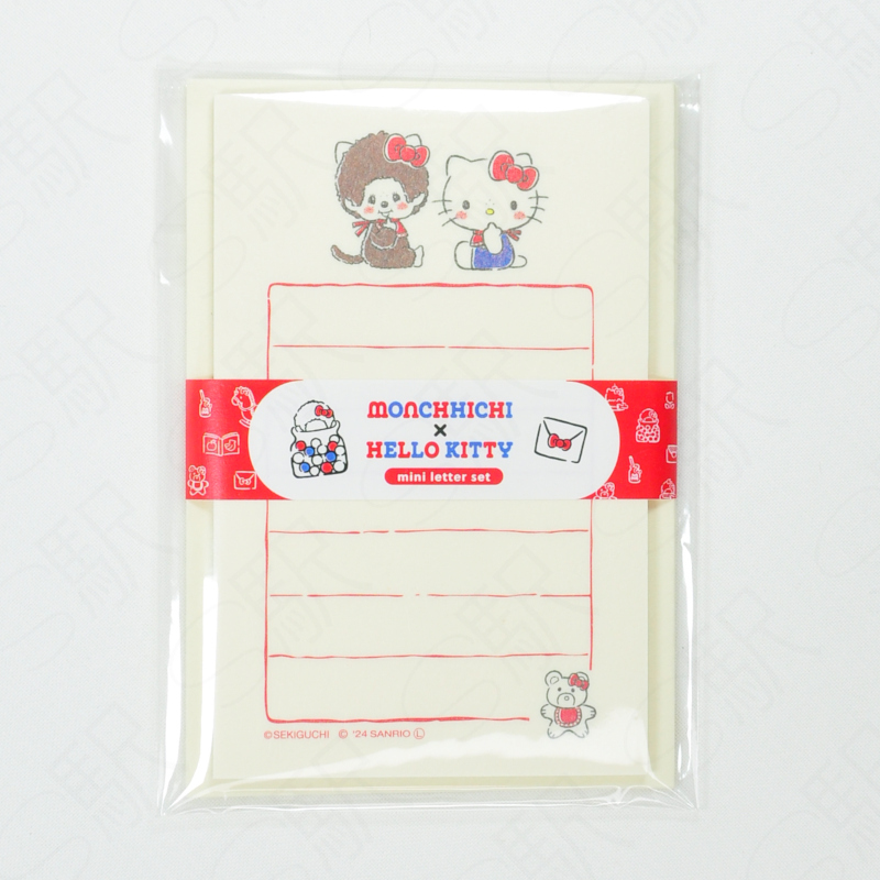 Furukawashiko Mini Letter Set x Monchhichi and Sanrio Hello Kitty 50th Anniversary [LS557] - Standard A
